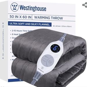 New never used heated throw blanket lined with Sherpa.